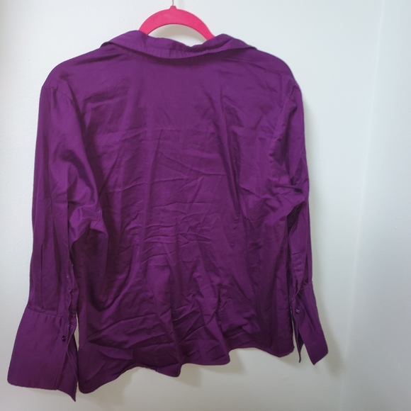 Lane Bryant Plum Purple Long Sleeve Blouse - Picture 6 of 6